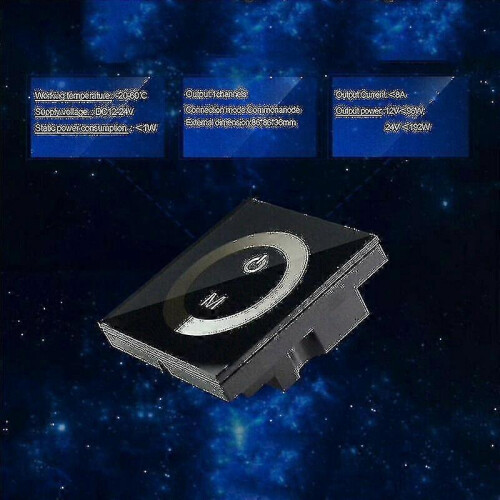 Wall Mounted Touch Panel Led Lights Dimmer Controller (color: Black, Dc 12v-24v) 1