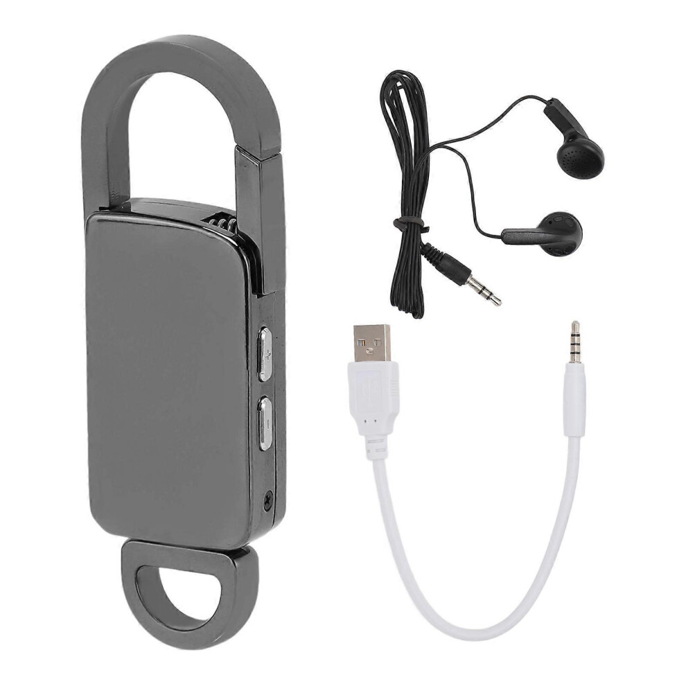 Voice Activated Recorder Keyring Design Intelligent Microphone Noise Reduction Voice Recording Device Compatible With Conference Class 16Gb Memory 3509164077981