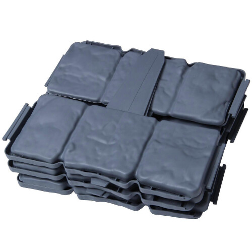 12Pc Grey Garden Fence Edging Cobbled Stone Effect Plastic Lawn Edging Plant Border Decorations Flo