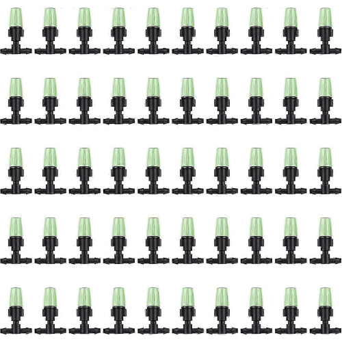 100Pcs Automatic Drip Irrigation Kit Adjustable Misting Sprinkler Flow Irrigation Drippers, 3 Tee Pipes Kit compatible with 4/7mm