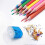 temperamatite manuali con coperchio, temperamatite a doppio foro, compatibile con bambini, multicolore 5