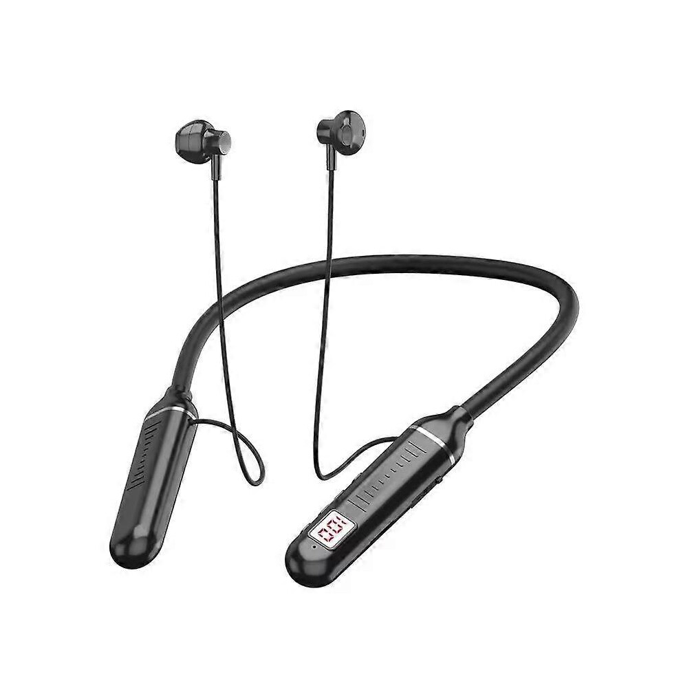 Semi Inear Hanging Neck Bluetooth 5.2 Earphones Neckband Headphones Tws Wireless Sports Headsets Hifi Stereo Led Digital Display Waterproof Earbuds 3638206947057