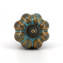 Vintage Navy Ceramic Cabinet Knob, Durable Zinc Alloy Base Drawer Pull Handle for Cupboard Door
