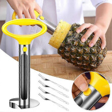 Coupe-ananas en acier inoxydable, éplucheur, trancheur, outil de cuisine facile à utiliser