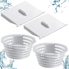 8926 Skimmer Replacement Weir Door Flap and 8928 Pool Skimmer Basket compatible with Above Ground and in Ground Swimming Pool Parts