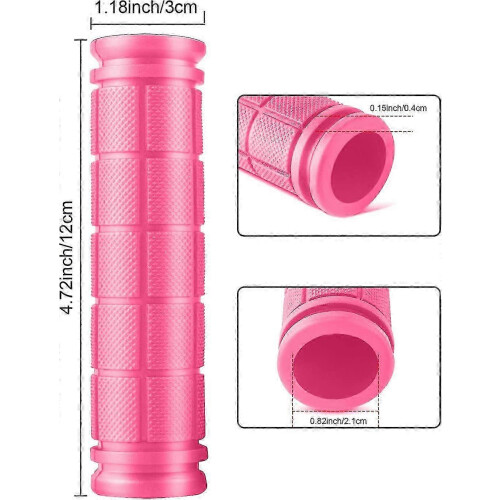 Fahrradlenkergriffe, weiche Gummigriffe, Universalgröße, 2er-Set, Schwarz + Rosa 1