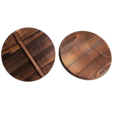 2er-Set Küchen-Topfdeckel aus Holz mit Griff, umweltfreundlich, hitzebeständig, zum Backen geeignet