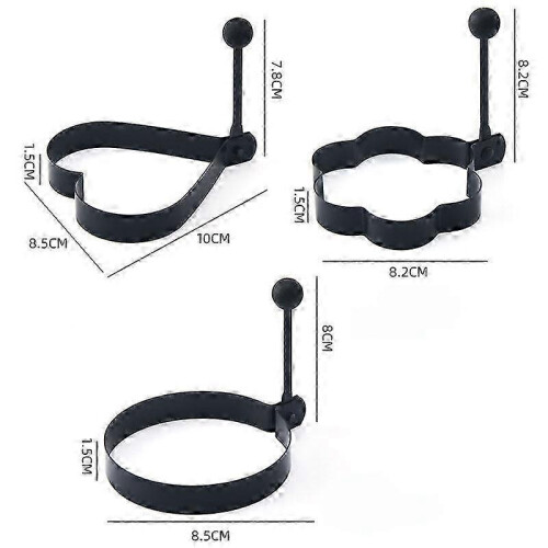 Omelettform aus Edelstahl, Eierring, Omelettform, Eierring mit Griff (Farbe 1) 1