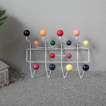 Classic Hang It All Coat Rack, Mid Century Modern Wall Mounted Coat Hooks With Painted Solid Wooden Walnut Balls Wood Color Coat Hanger (multicolor)