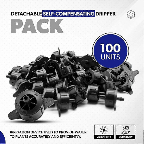 Self-Compensating Dripper | 8 L/h | Pack 100 | Drip Irrigation | Dripper compatible with Watering Holiday Plants 2