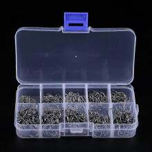 500pcs High Carbon Steel Fishing Hooks Fly Jig Barbed Hook with Hole 3-12#