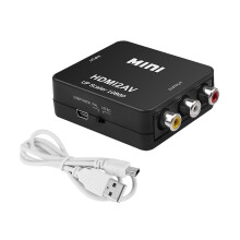 HDMI To RCA AV/CVBS Adapter HD 1080P Mini HDMI2AV Video Converter BOX compatible with PS3 VCR DVD PALMTSC PC