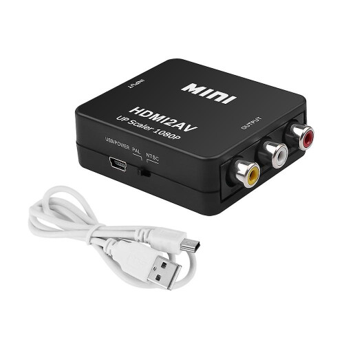 Μετατροπέας βίντεο HDMI σε RCA AV/CVBS, Mini HDMI2AV, συμβατός με PS3 VCR, DVD, PALMTSC PC