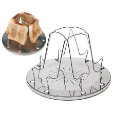 Vassoio per toast da campeggio a 4 fette, adatto per fornelli a gas, barbecue e altri tipi di campeggio.