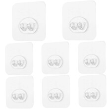 8PCS Adhesive Shower Caddy Hooks 2.4x2.4 Inch Waterproof Wall Hooks for Bathroom and Kitchen No Drill Installation