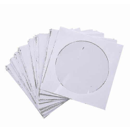 Envelopes com aba para CD/DVD, 50 unidades de 5 polegadas
