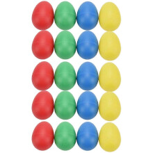 20 Stück Rassel-Eier aus Kunststoff, musikalische Eierrassel in 4 Farben, Kinder-Maracas-Eier-Percussion-Spielzeug