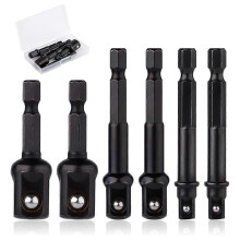6pcs Impact Socket Adapter Set,1/4,1/2,3/8 Inch Impact Driver Conversion Set Socket Driver Bits Drill Socket Adapter Kit