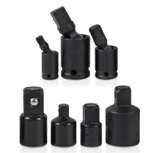 7PCS compatible with Impact Driver Wrench Joint Swivel Socket Adapter Reducer 3/8 1/4 1/2in Niversal Joint 3-Pi