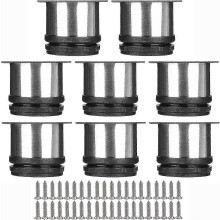 Set Of 8 Furniture Legs, Adjustable Kitchen Leg 50mm/height 50mm Round Metal Stainless Steel Sofa Leg Table Feet