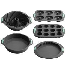 Forma de silicone para bolo, utensílio de confeitaria caseira, forma para donuts e pizzas, conjunto de formas para bolo chiffon e donuts.