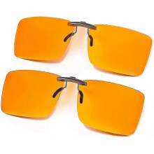 Clip-on Blue Light Blocking Glasses Womens Mens 2 Pack Over Prescription Glasses Framless Lens Anti Eyestrain Headaches UV Filter Computer Gamer Eyegl