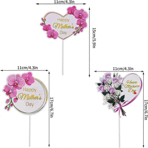 12-teiliges Set mit Cupcake-Toppern zum Muttertag, 3 verschiedene Designs 1
