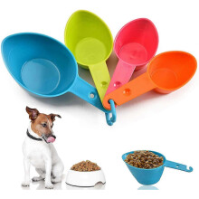 Pet Food Scoop, Dog Food Cups Plastic Measuring Cups and Spoons Set Cat Food Scoop