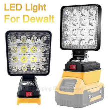 Compatible con baterías de litio Dewalt de 18 V y 20 V. Linterna LED inalámbrica para exteriores. Lámpara de trabajo para camping y emergencias.