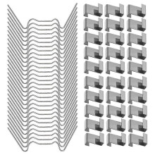 Greenhouse Repair Kit Including 100 Stainless Steel Greenhouse Glass Fixing Clips (50 Greenhouse Glass Fixing Clips + 50 Greenhouse Z-Overlap Clips)-G