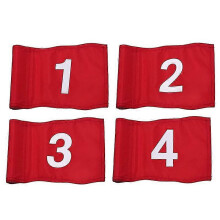 Genummerde golfvlag met buisje, alle vlaggen 20 cm lang x 15 cm breed, geschikt voor putting greens en tuinen, 420D nylon