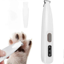 Aparador de pelos para patas de cães com luz LED, totalmente à prova d'água, lâmina larga.