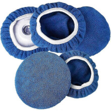 Conjunto de 5 Discos de Polimento de Microfibra para Enceramento e Polimento de Carros (Azul Escuro, 5"-6")