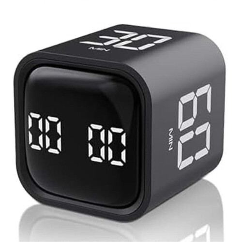 Square ,Rotation ,5/10/30/60 Minutes and Custom Countdown,Productivity ,compatible with Tasks,Work,Study(Black)