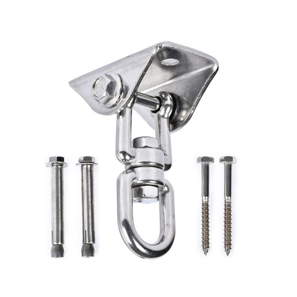 450Kg Capacity Stainless Steel 360 Rotating Ceiling Hook Swing, Swing Hook, Suspension Hook With Screw For Concrete Wood Sets Playground Porch Seat 9172356271111