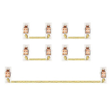 Gold Plated Plate Mounted Stabilizer compatible with Custom Mechanical Keyboard 2U 6.25U (1+4, White Pink)