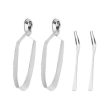 Set di 4 pezzi in acciaio inossidabile per mangiare lumache, utensili per cocktail, pinze per servire lumache.