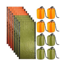 Kit com 8 Sacos de Dormir de Emergência Leves, Térmicos e Impermeáveis para Sobrevivência, Compatíveis com Acampamentos ao Ar Livre