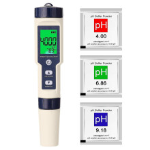 Misuratore digitale professionale 5 in 1 multiparametrico per test di pH/EC/TDS/Salinità/Termometro.