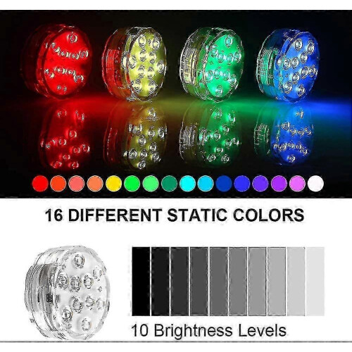 Lot de 4 lampes LED submersibles étanches avec télécommande, pour spas et jacuzzis. 1