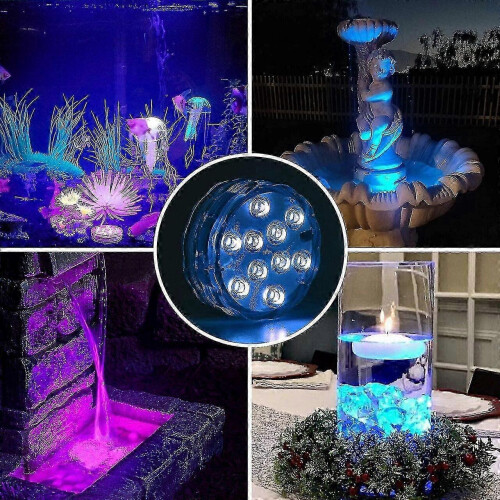 Lot de 4 lampes LED submersibles étanches avec télécommande, pour spas et jacuzzis. 2