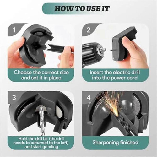 Drill Bit Sharpener Multipurpose Grinding, Electric Impact Drill Knife Sharpener,Disposable Double- 1