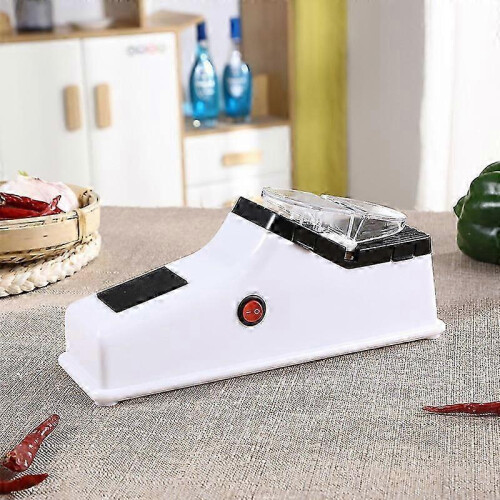 Adjustable USB Electric Knife Sharpener compatible with Kitchen Knives Utility Knife Scissors Sharpening White Medium Fine Grinding Blades 1