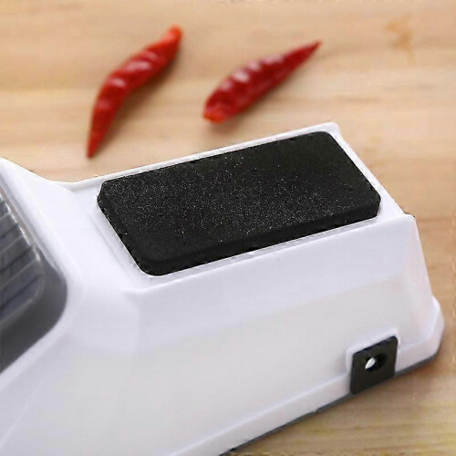 Adjustable USB Electric Knife Sharpener compatible with Kitchen Knives Utility Knife Scissors Sharpening White Medium Fine Grinding Blades 2