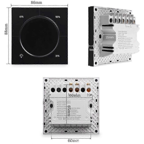 Infinite Knob Dimmer Regulator Zigbee 3.0 PC Panel Wall Light Switch 150-300W AC 110-240V Digital LCD Yandex(White) 2