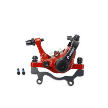 Zoom fietsschijfrem, mountainbike, racefiets, mechanische remklauw, schijfrem, dubbele rem, rode achterrem
