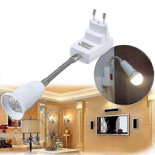 E27 Eu Plug Socket Adapter - On/off Switch, All Direction Light Lamp Bulb 1