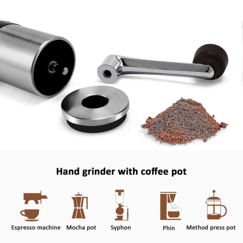 Manual Coffee Grinder - Hand Coffee with Ceramic Burrs 6 Adjustable Settings - Portable Hand Crank 1