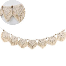 Macrame Wall Hanging Handmade Woven Tapestry Cotton Crochet Garland Banner Handw