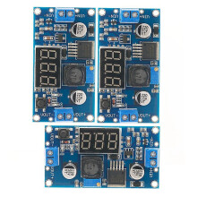 3 pièces LM2596 Convertisseur abaisseur de tension CC réglable, régulateur de tension, voltmètre à affichage LED 4,0-40 V vers 1